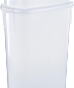 Rubbermaid Wrap N' Craft Plastic Wrapping Paper Organizer Storage Container with Top Ornament Storage Compartment for 20 Standard 30 Inch Rolls. Clear