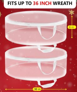 Alternative view of ProPik Christmas Wreath Storage Bag 36 - 2 Pack Clear Christmas Wreath Storage Container- Garland Artificial Holiday Wreath Storage Holder - Water Proof Transparent PVC with Handles (36 Inch. White)