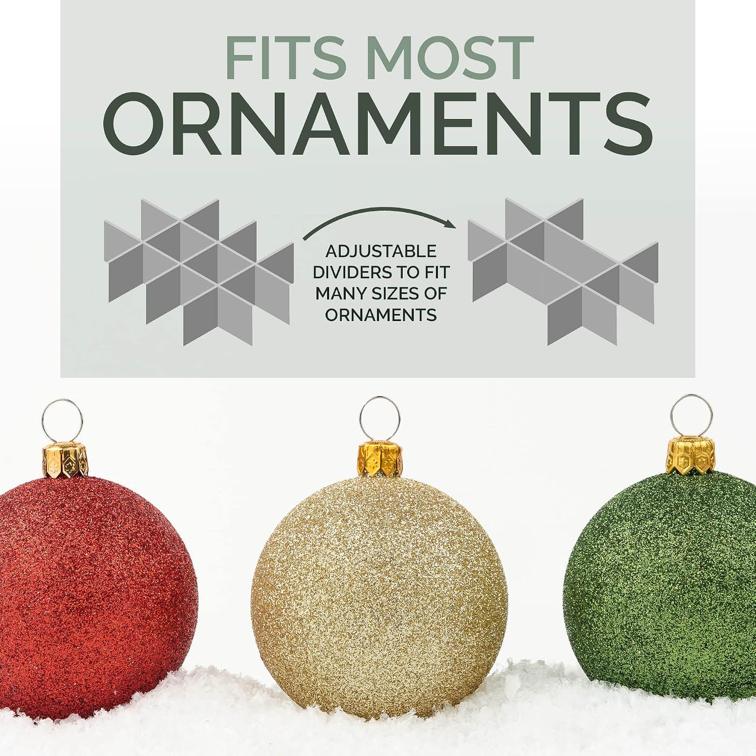 Christmas Ornament Storage Container.Box Stores Up to 54. Adjustable Dividers. Large Organizer Bin to Protect and Store Holiday Décor - Image 5